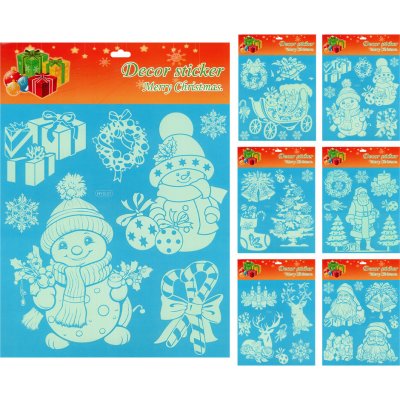 JUNIOR Vánoční okenní fólie 31 x 42 cm fluorescenční (mix tvarů) 592515 – Hledejceny.cz