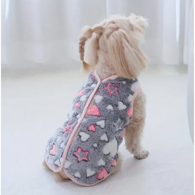 Propínací Mikina Vesta pro psa Soft Coral Fleece Dog Vest Hearts – Hledejceny.cz