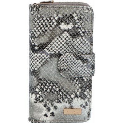 Dámská kožená lakovaná peněženka s bočním zipem Lozán šedá vzor – Zboží Mobilmania