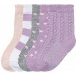 Lupilu Dívčí ponožky s BIO bavlnou, 5 párů bílá / lila fialová / růžová / šedá – Zboží Dáma