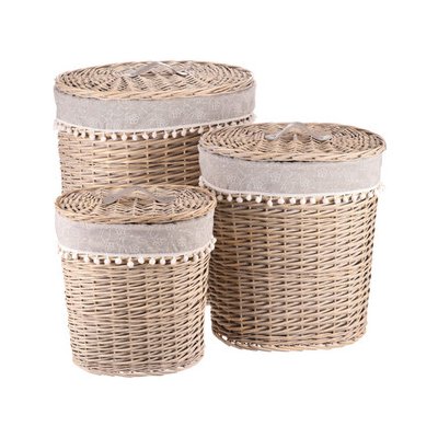 Autronic Sada 3 proutěných prádelních košů PRE203 – Zboží Dáma