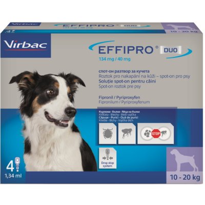 Effipro Duo Spot-on Dog M 10-20 kg 4 x 1,34 ml – Hledejceny.cz