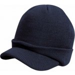 Result Winter Essentials Vojenská pletená čepice s krátkým tvarovaným kšiltem modrá námořní RC60 – Hledejceny.cz