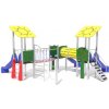 Dětské hřiště Playground System Herní sestava z nerezu s třemi skluzavkami SUN 12
