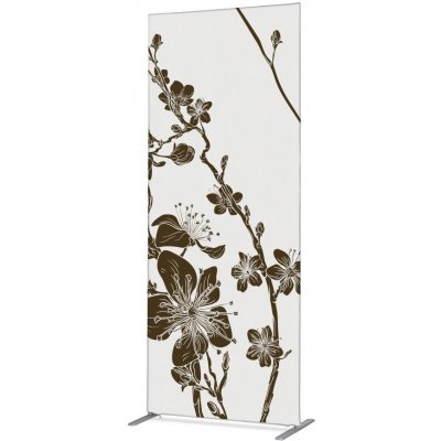 Jansen Display Potištěná látková dělící stěna Deco 100-200 Japonské řešňové květy hnědé ECO, 1020 x 2020 mm – Zboží Živě