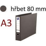 Hit Office pořadač pákový A3 na šířku, 80 mm tmavě šedý – Zboží Živě