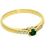 Goldstore zlatý prsten synt. smaragd a zirkony 1.13.PS505603.54 – Zboží Mobilmania