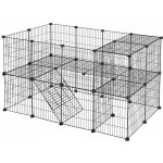 Goleto Kovový výběh pro malá zvířata černý 143 x 73 x 71 cm – Zboží Dáma