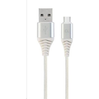 Gembird CC-USB2B-AMCM-2M-BW2 USB 2.0 AM na Type-C (AM/CM), 2m, bílo-stříbrný – Zboží Mobilmania