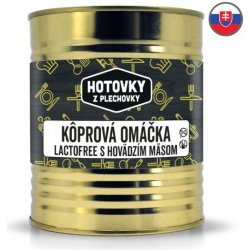 Hotovky z plechovky Koprová omáčka s hovězím masem bez lepku a mléka 0,8 kg