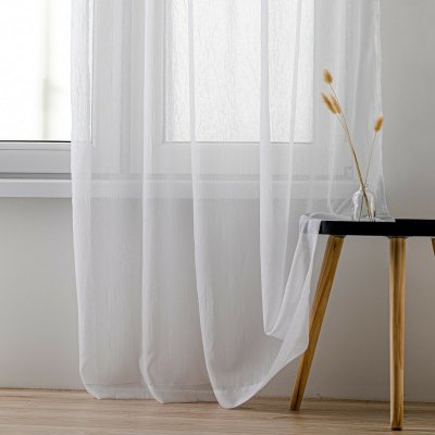 Homede Záclona Kresz Eyelets gold, bílá, 140 x 160 cm – Zboží Mobilmania