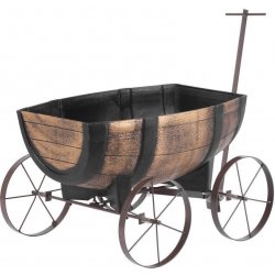 Strend Pro Kvetináč GDA Woodeff 817 whiskey barel wagon 41,5x29x19 cm