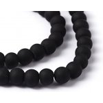 Matné korálky - černé - ∅ 6 mm - 10 ks – Zboží Dáma