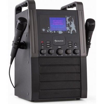 Auna KA8P V2 BK černá karaoke systém s CD přehrávačem AUX 2 mikrofony KS1 KA8B V2 bk – Zboží Dáma
