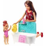 Barbie chůva herní set Bruneta s vanou – Zboží Dáma