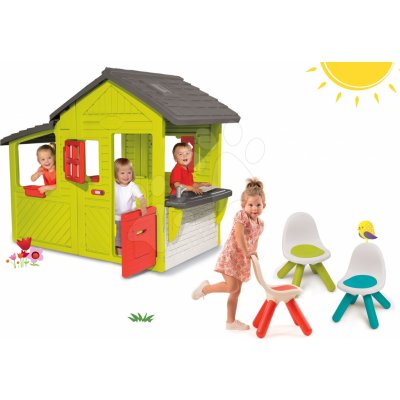 Smoby Set domček Záhradník Neo Floralie s kuchynkou+3 stoličky KidChair SM310300-18b