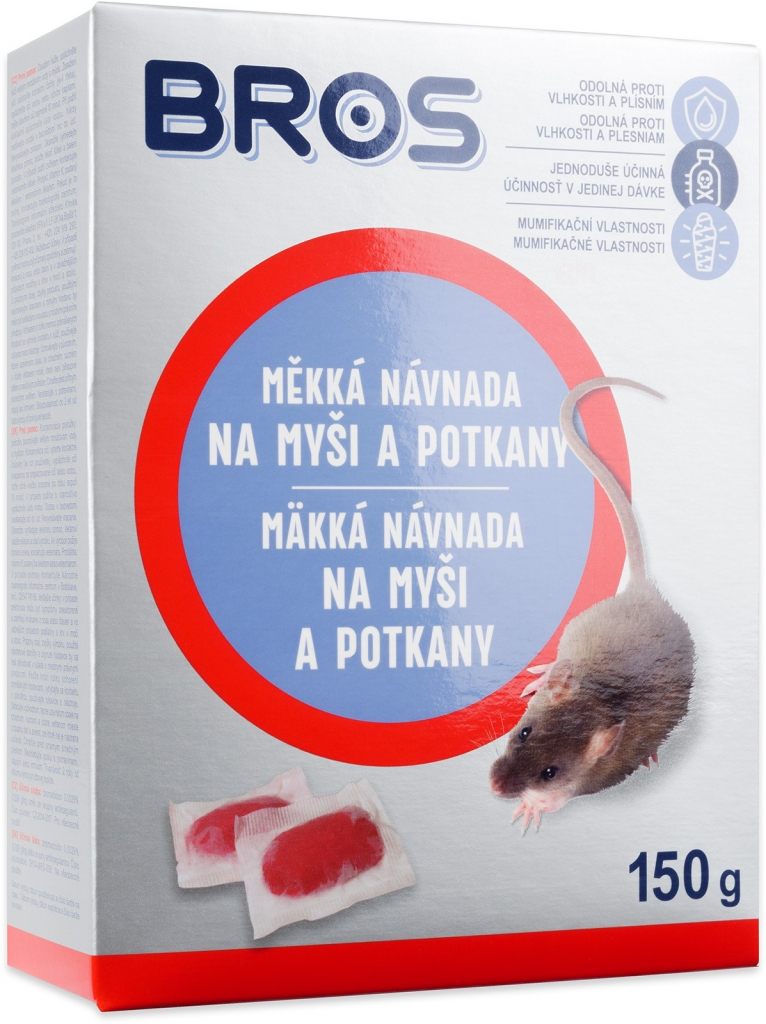 Bros Měkká návnada na myši, krysy a potkany 150 g 1639