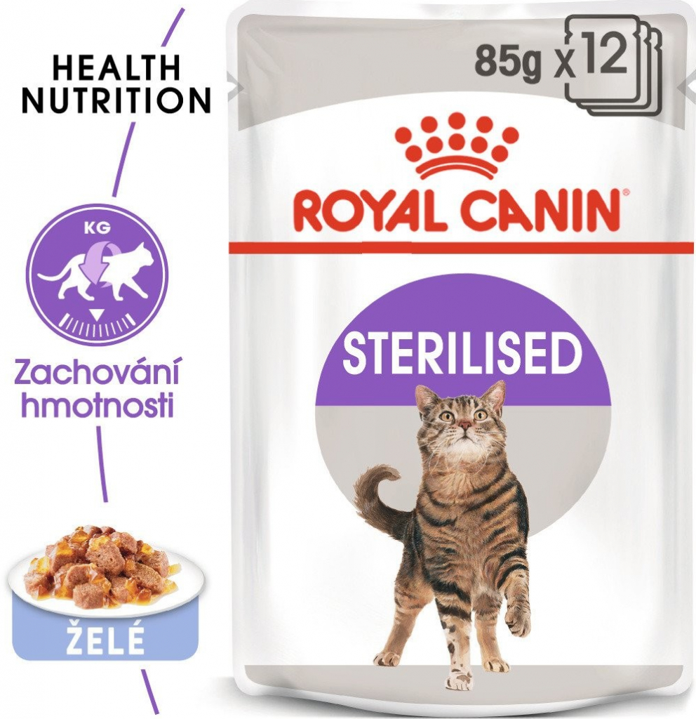 Royal Canin Sterilizované v želé pro dospělé sterilizované kočky 12 x 85 g