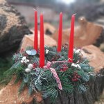 Balkonika Adventní věnec s eukalyptem / vysoké svíčky 30 cm – Zboží Dáma