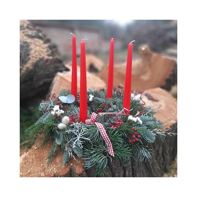 Balkonika Adventní věnec s eukalyptem / vysoké svíčky 30 cm – Zboží Dáma