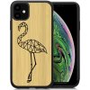 Pouzdro a kryt na mobilní telefon Apple PROTEMIO 28269 BAMBOO Dřevěný kryt Apple iPhone 11 FLAMINGO (084)