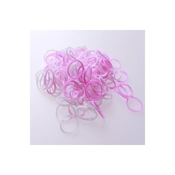 Loom bands Gumičky pro pletení náramků 200 ks růžová + bílá