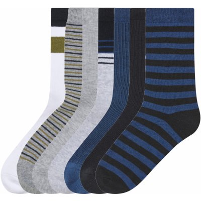 esmara chlapecké ponožky 7 párů pruhy / bílá / šedá / modrá / navy modrá – Zboží Mobilmania