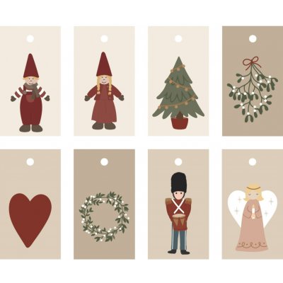 Ib Laursen Papírový štítek na dárky My Nostalgic Christmas – set 8 ks, multi barva, papír – Hledejceny.cz
