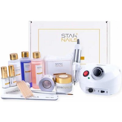 Starnails Sada Acrylic Set Clear + DM202 modeláž akrylem s bruskou – Sleviste.cz