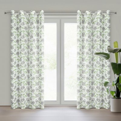 EUROFIRANY ZÁVĚS NA KROUŽCÍCH DARI 140X250 CM KVĚTY – Hledejceny.cz