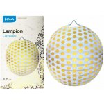 Lampión - 25cm kulatý zlatý puntík – Sleviste.cz