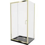 MEXEN/S Apia Sprchový kout 110x80, transparent, zlato + vanička se sifonem 840-110-080-50-00-4070G – Zboží Dáma