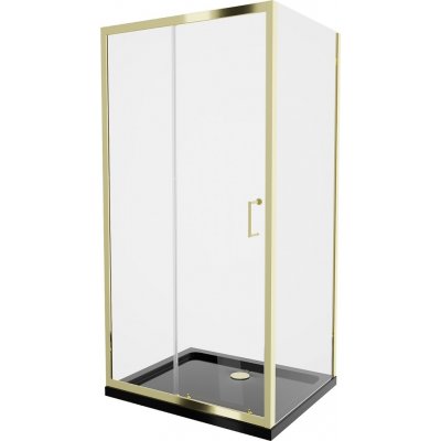 MEXEN/S Apia Sprchový kout 110x80, transparent, zlato + vanička se sifonem 840-110-080-50-00-4070G – Zboží Dáma