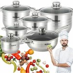 Hoffner Sada hrnců z z nerezové oceli nerezová ocel 12 ks. – Sleviste.cz