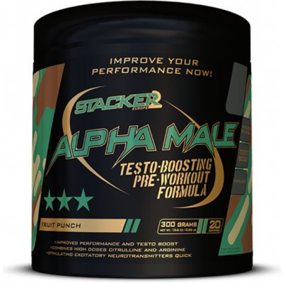 Stacker2 Alpha Male Testo-boosting Pre-workout 300 g – Zboží Mobilmania