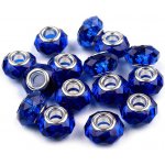 Plastové korálky s ploškami s velkým průvlekem 14,5x9 mm Varianta: 19 modrá námořnická, Balení: 5 ks – Sleviste.cz