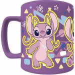 CurePink Keramický hrnek s chlupatým odnímatelným obalem Disney Lilo & Stitch Angel FZMG2401021 440 ml – Sleviste.cz