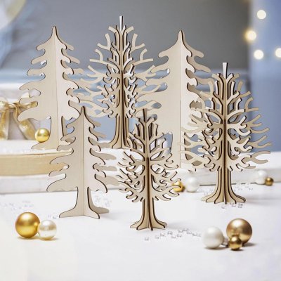 Weltbild Dekorativní dřevěné stromky 3D sada 6 ks – Zboží Dáma