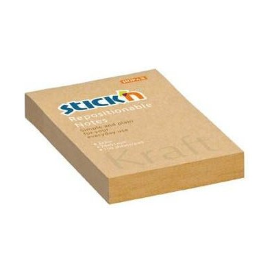 Bloček samolepicí Stick'n Hopax Kraft, 76x51 mm, přírodní hnědý papír, 100 lístků – Hledejceny.cz