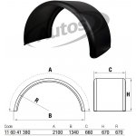 Blatník zadní kulatý 660x2100x1340 bez odrazky a držáků 0075909_A, , , | Zboží Auto