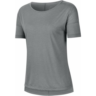 Nike YOGA TOP SS W šedé CJ9326-073