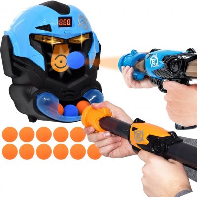 LAMPS Power Popper Gun 2v1 Pistole na míčky s terčem maskou na baterie – Hledejceny.cz