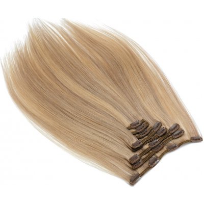 Clip in vlasy 40cm Remy pravé lidské AAA přírodní/světlejší blond