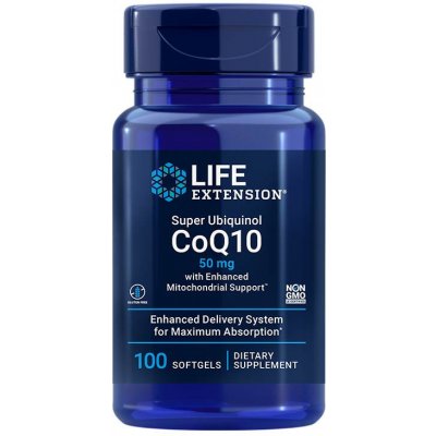 Life Extension Super Ubiquinol CoQ10 with Enhanced Mitochondrial Support 100 ks, gelové tablety, 50 mg