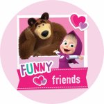 Jedlý papír - obrázek na dort - kruh: MÁŠA A MEDVĚD – Zboží Mobilmania