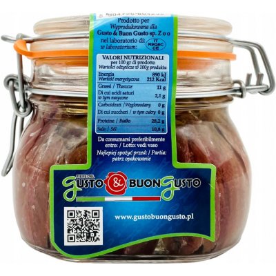 Gusto & Buon Gusto Ančovičky 580 g – Zboží Mobilmania