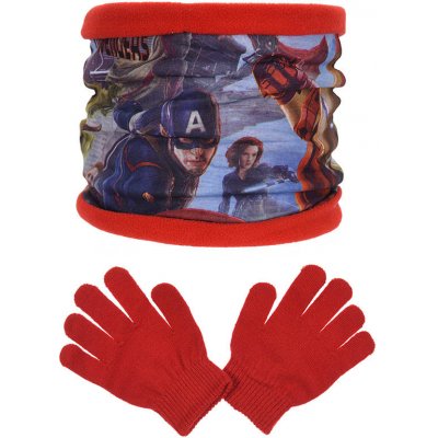 Sun City Šála Avengers / nákrčník Avengers zateplený + rukavice červená – Zbozi.Blesk.cz