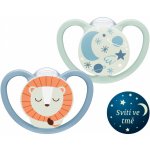 Nuk silikon Space Night modrá/šedá 2 ks – Zboží Dáma