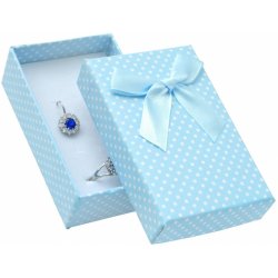 JK Box Světle modrá krabička s puntíky na soupravu šperků KK-6/A15