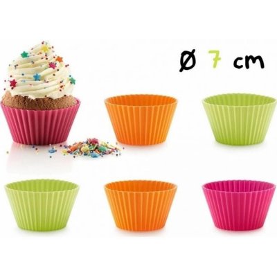 Lékué Sada 6 barevných silikonových formiček na muffiny Lékué 7 cm – Zboží Dáma